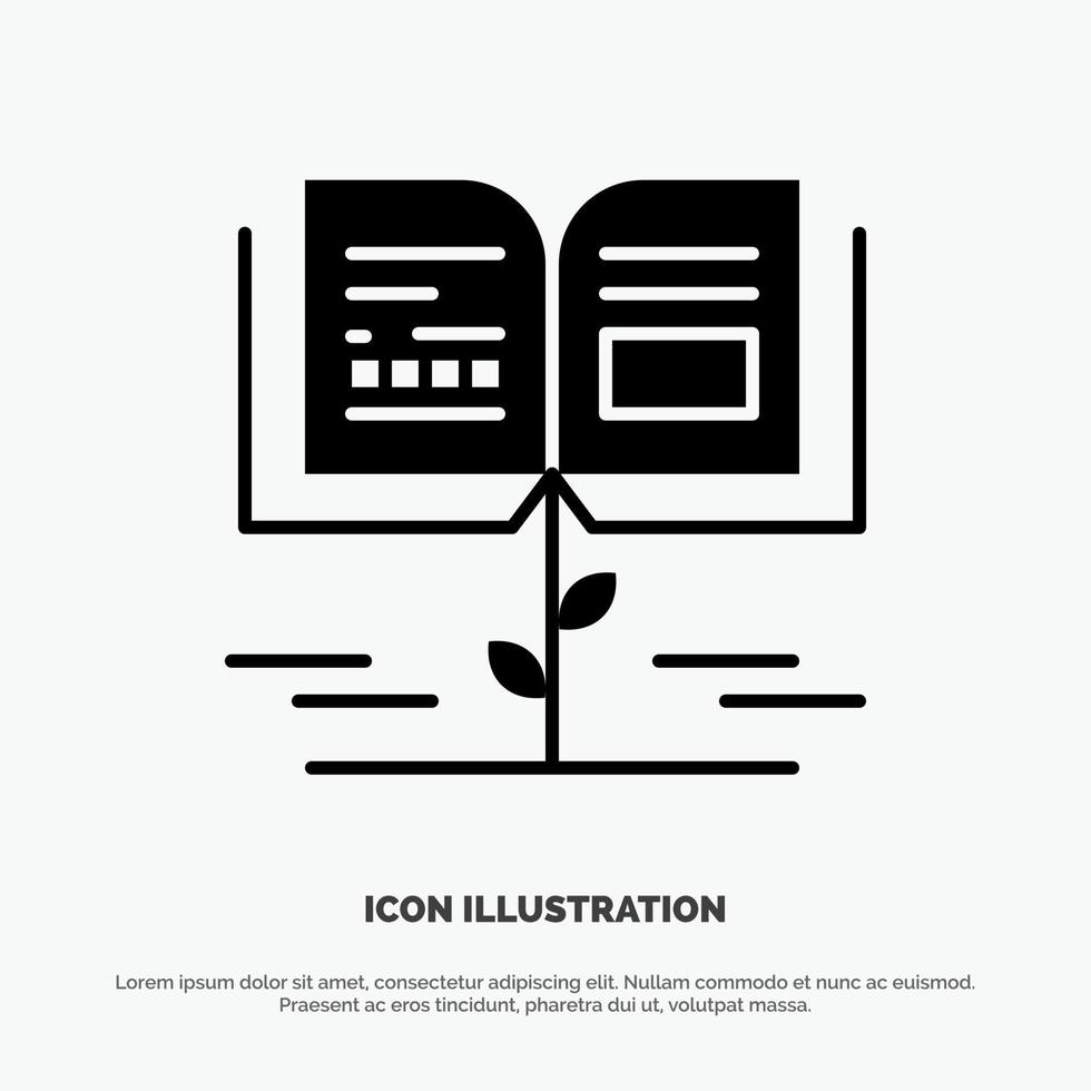 Growth Knowledge Growth Knowledge Education Solid Black Glyph Icon vector