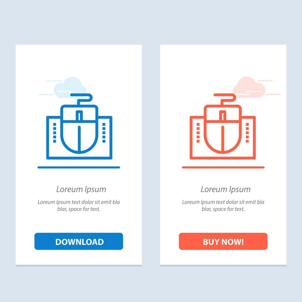 Mouse Computer Hardware Education  Blue and Red Download and Buy Now web Widget Card Template vector