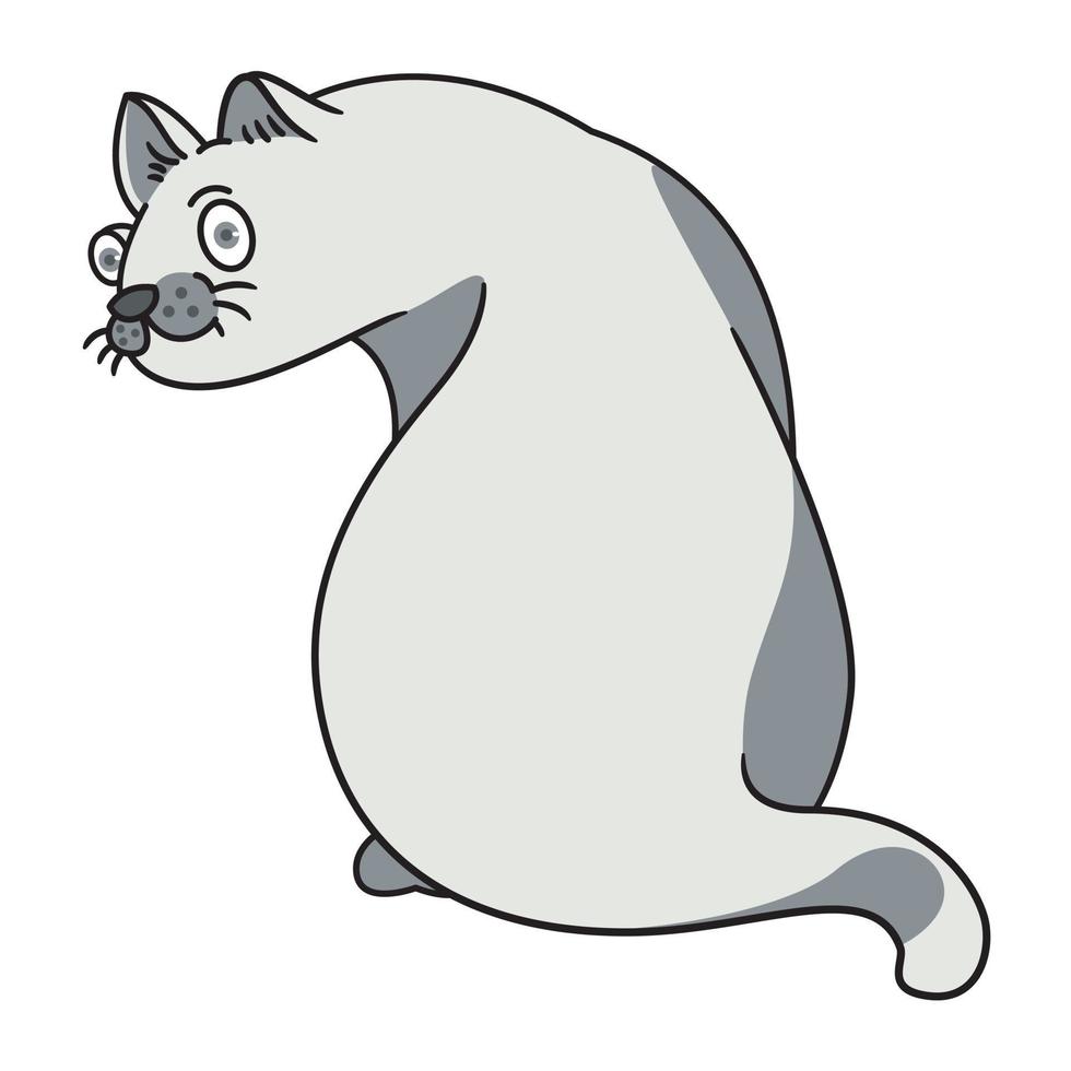 diseño de gato simple mirando hacia atrás vector