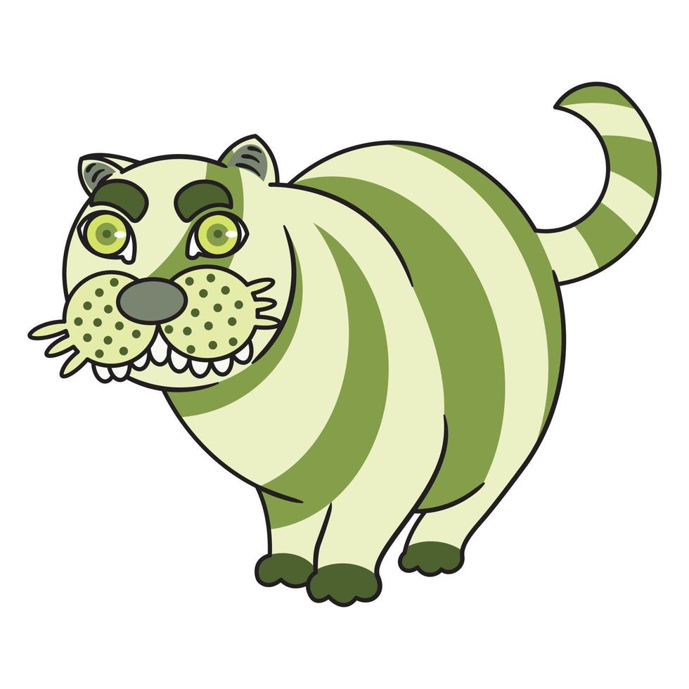 the striped brow cat with the hideous teeth vector