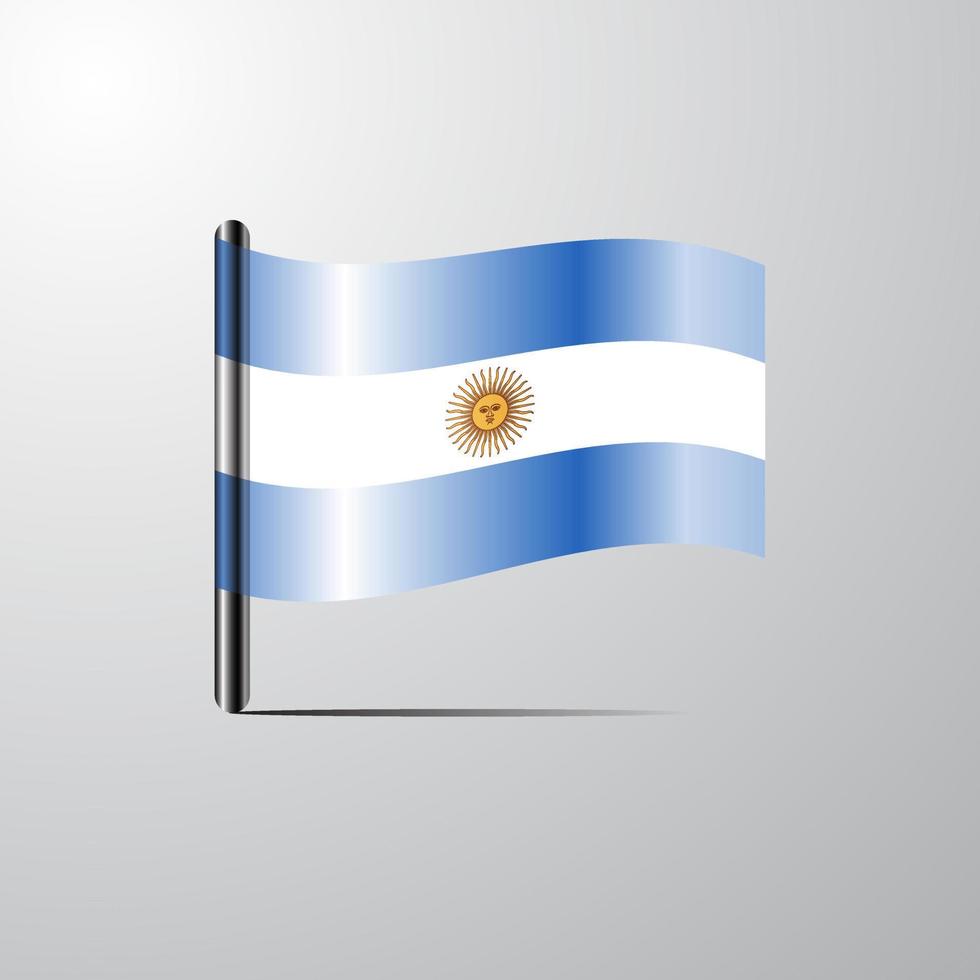 Argentina ondeando vector de diseño de bandera brillante