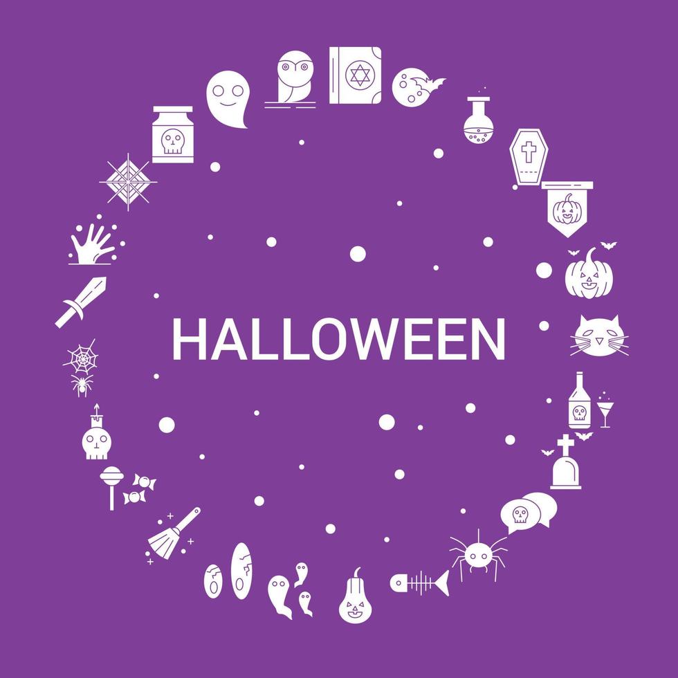 conjunto de iconos de halloween plantilla de vector infográfico