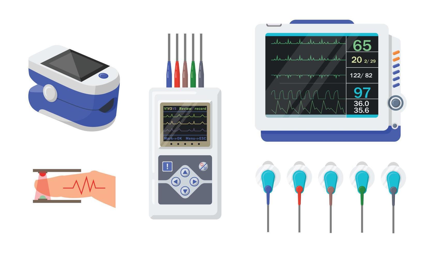 a collection of devices that detect the patient's heart rate vector
