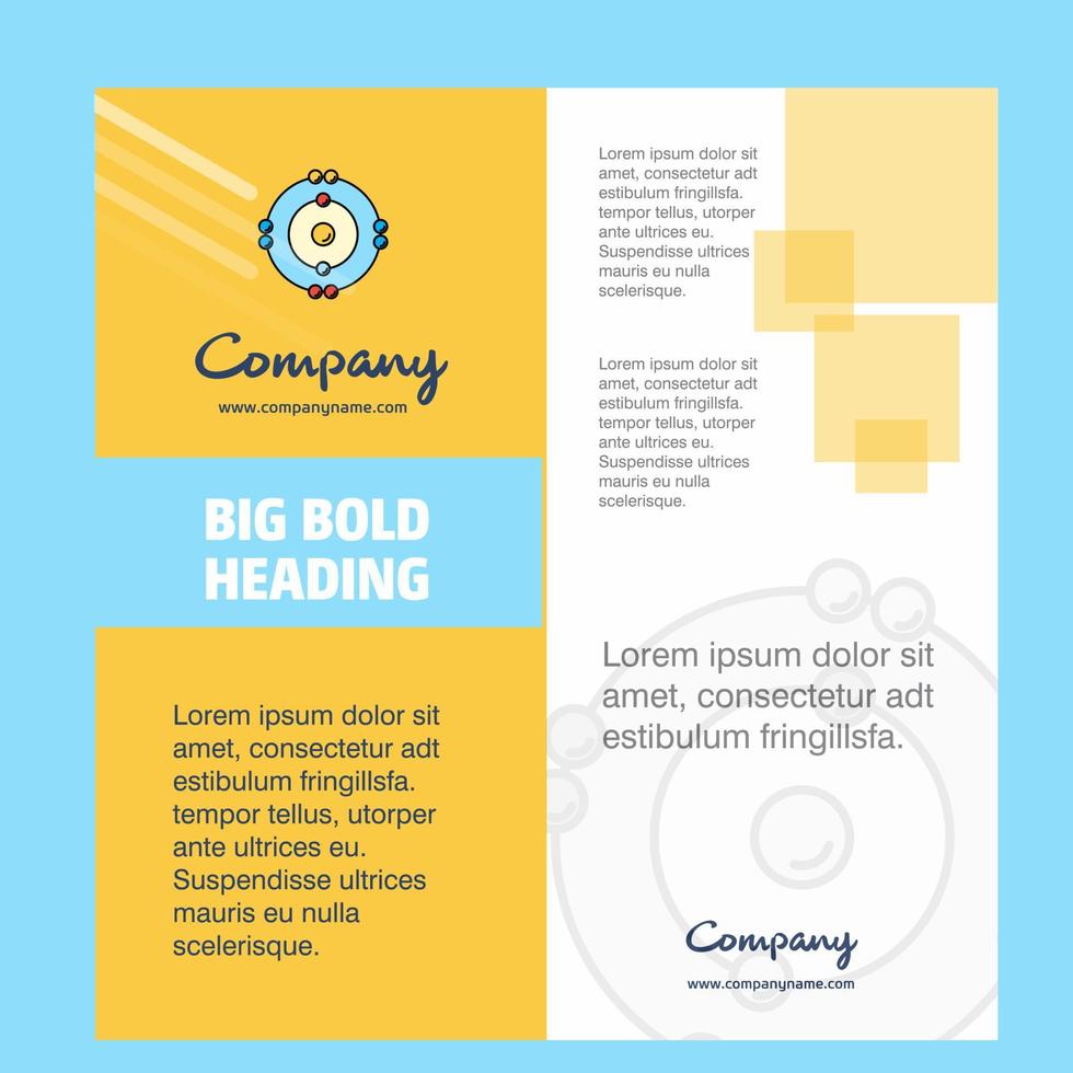 Atoms Company Brochure Title Page Design Company profile annual report presentations leaflet Vector Background