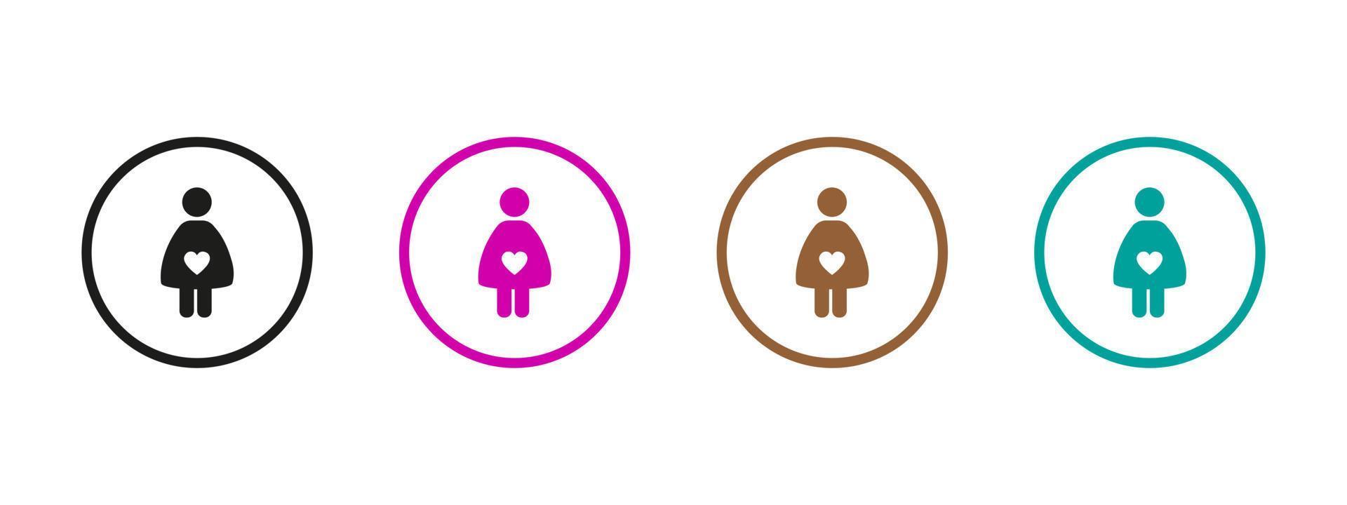 A pregnant woman. Vector. Illustration. Pregnant girl with long hair. Flat design. vector