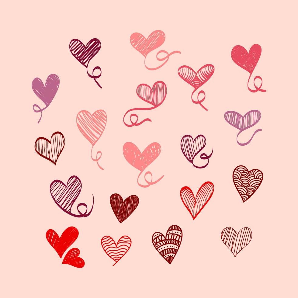 Line drawing love collection vector