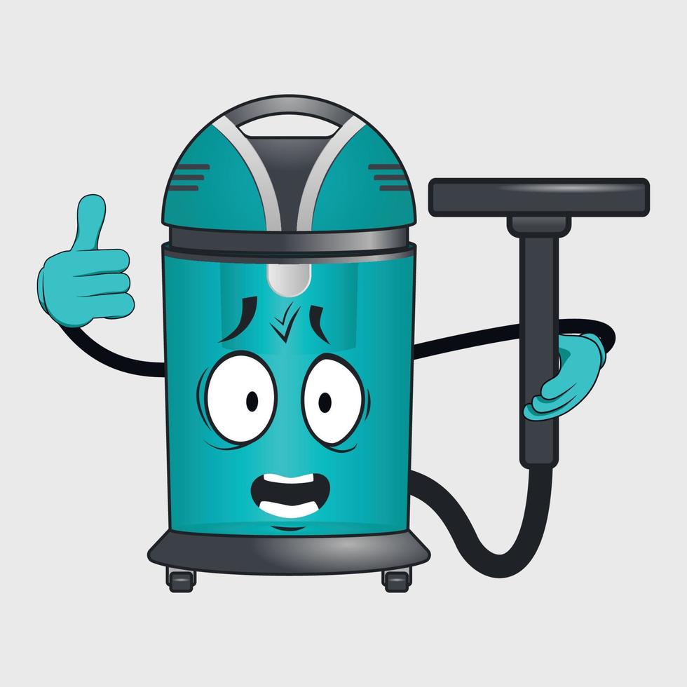 Vacuum cleaner cartoon character with facial expression vector