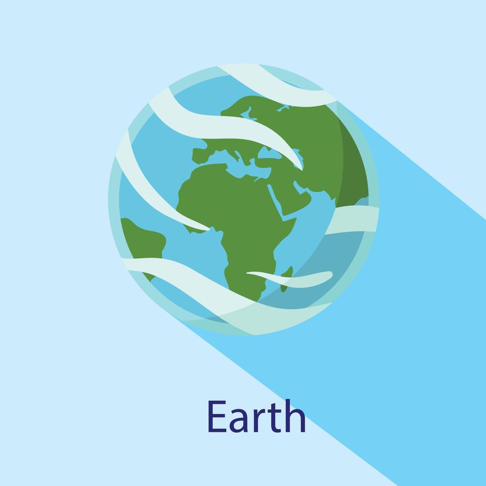 Earth space planet icon, flat style vector