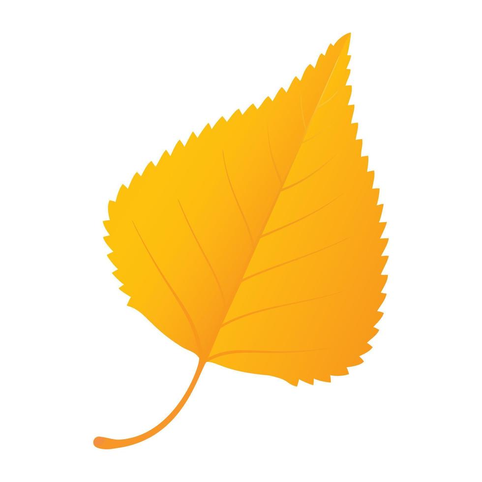 Orange birch leaf icon, flat style vector