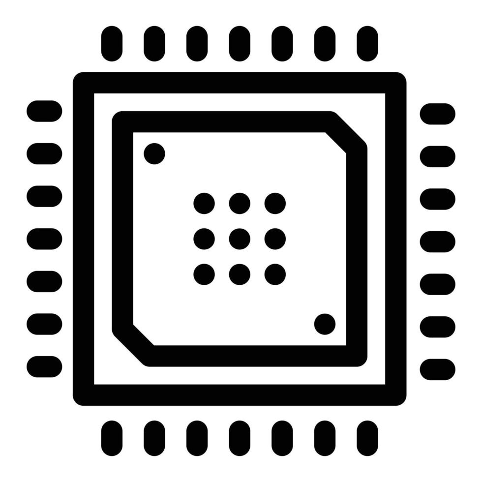 icono de chip inteligente, estilo de contorno vector