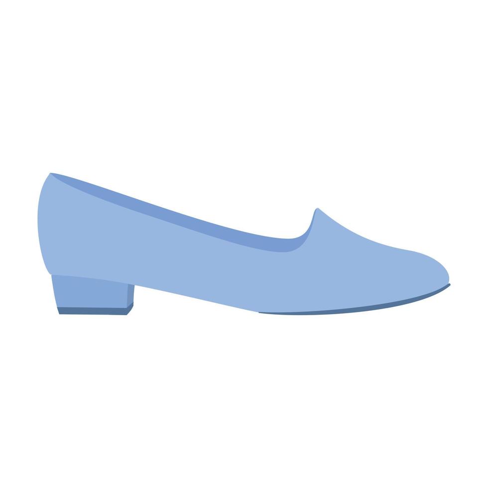 Blue low shoe icon, flat style vector