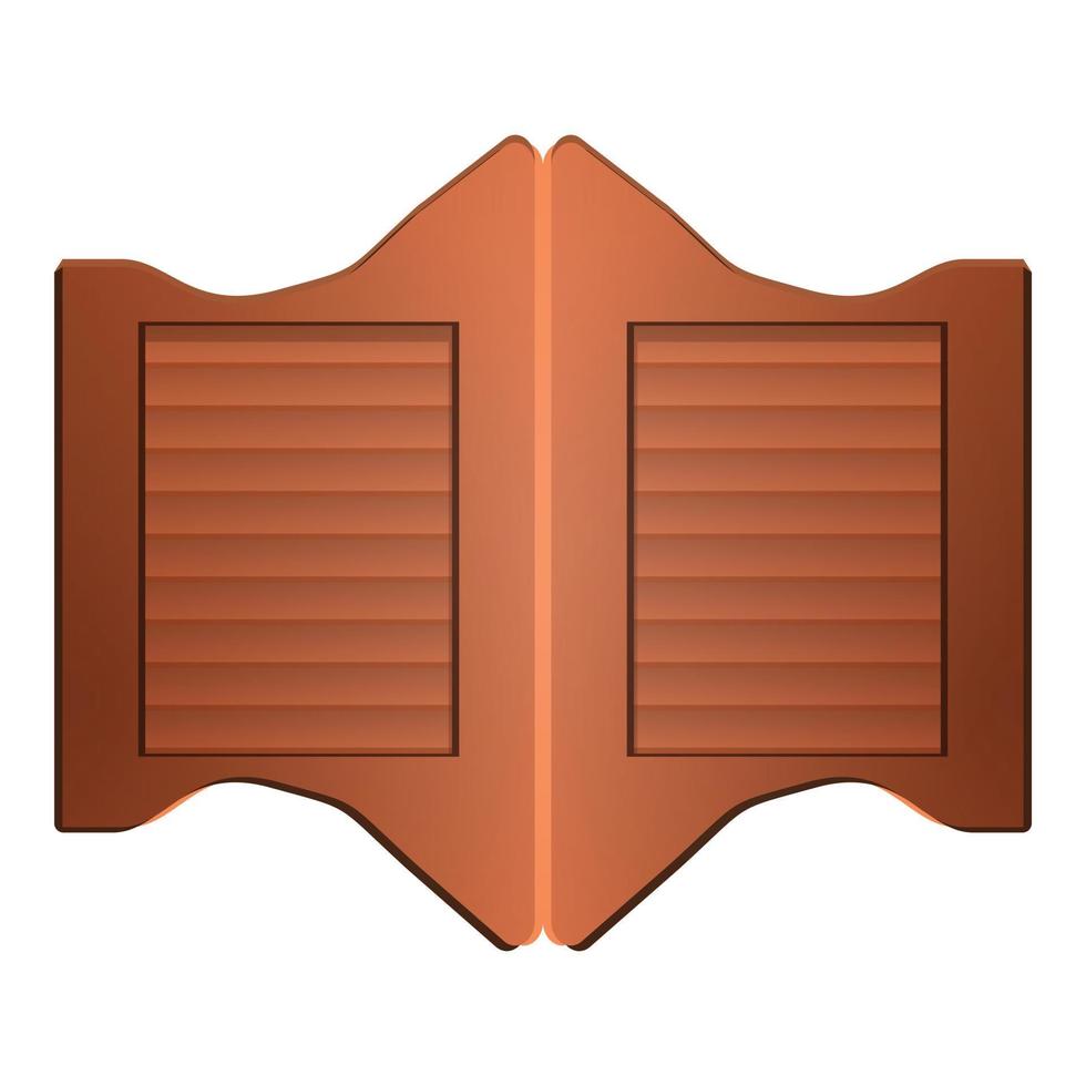 Saloon doors icon, cartoon style vector