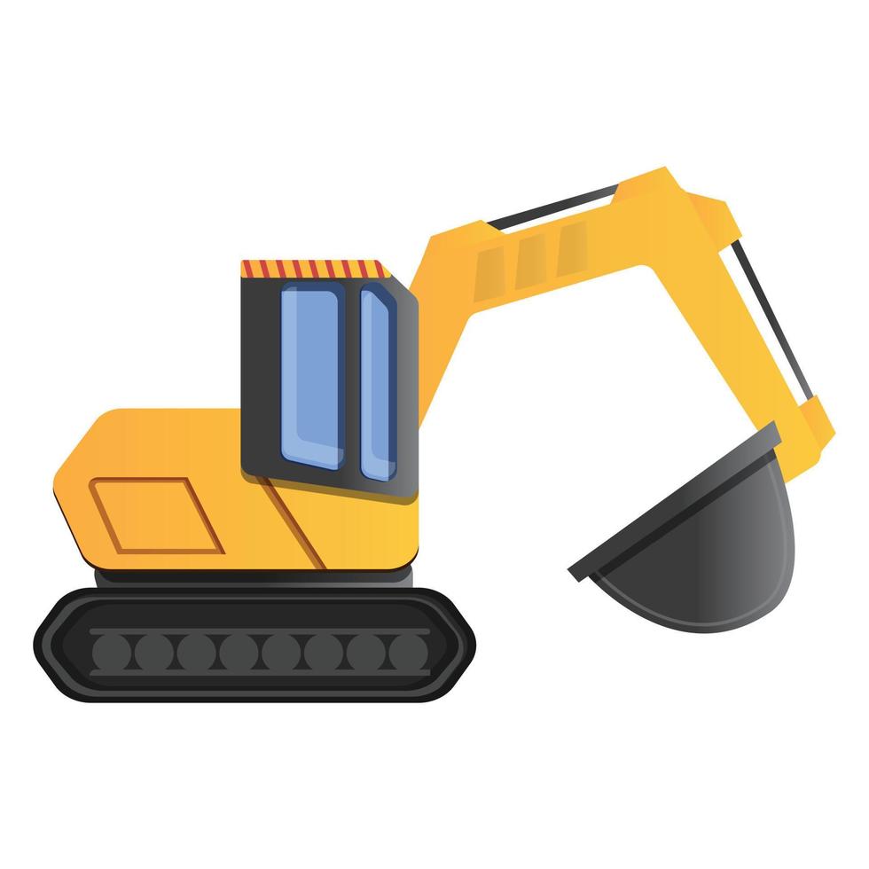 Quarry excavator icon, cartoon style vector