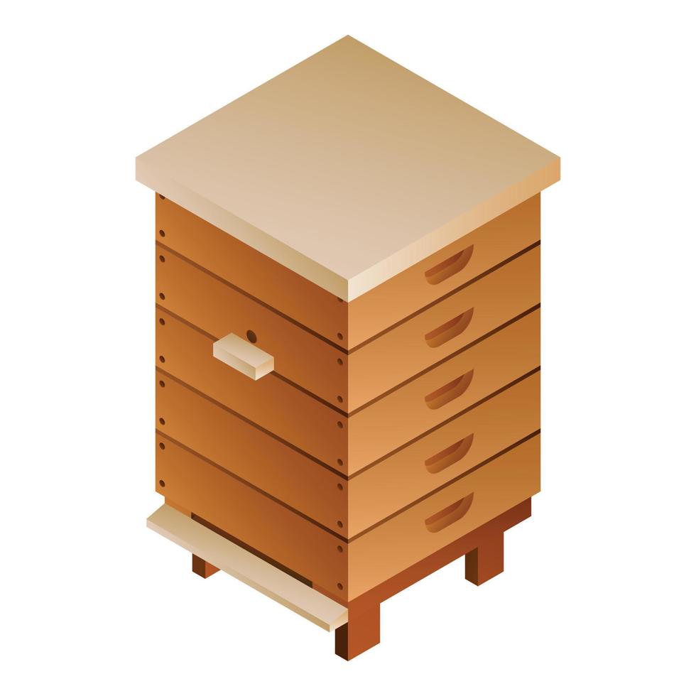 High bee hive icon, isometric style vector