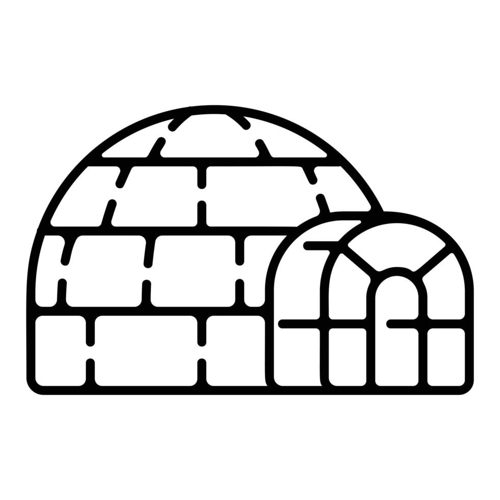 Polar igloo icon, outline style vector