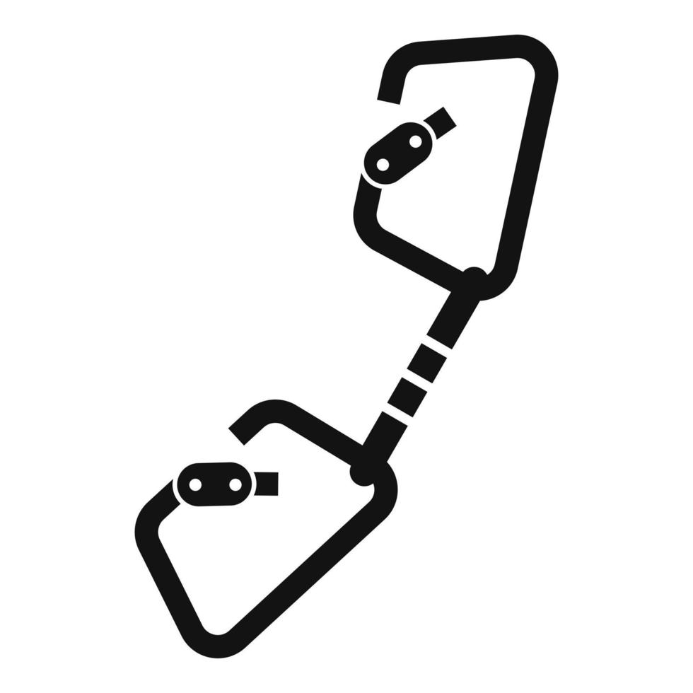 Double climb carabine icon, simple style vector