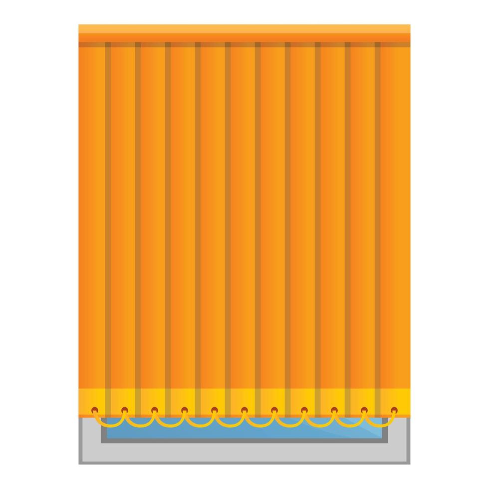 Orange vertical jalousie icon, cartoon style vector
