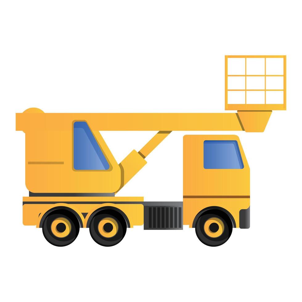 Lifting truck icon, cartoon style vector