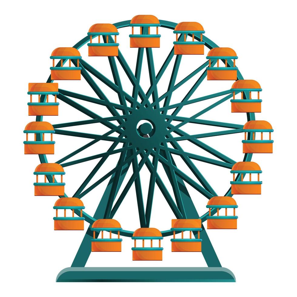 Ferris wheel icon, cartoon style vector