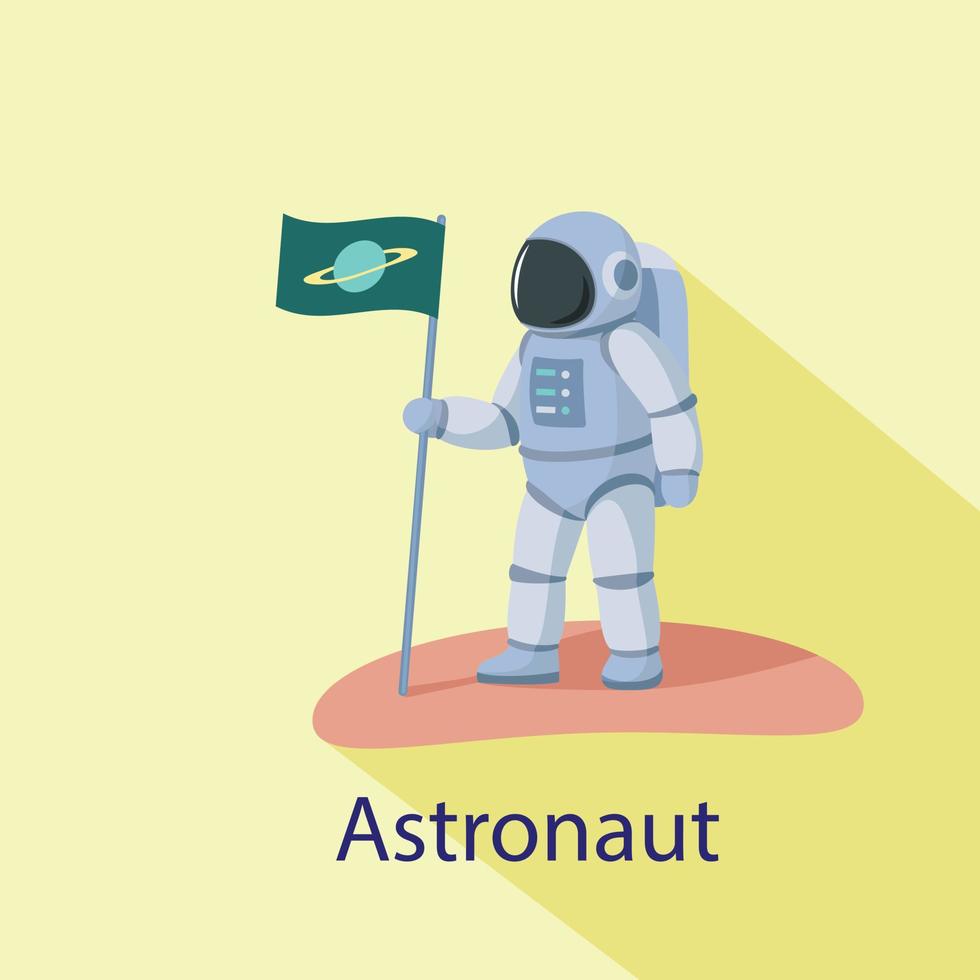icono de astronauta, estilo plano vector