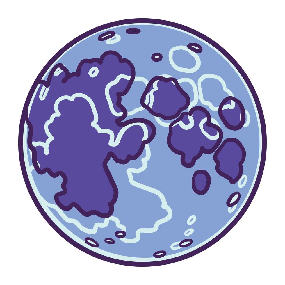 Gas blue planet icon, hand drawn style vector