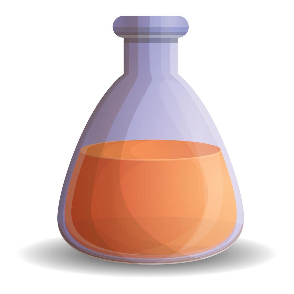 icono de poción naranja, estilo de dibujos animados vector