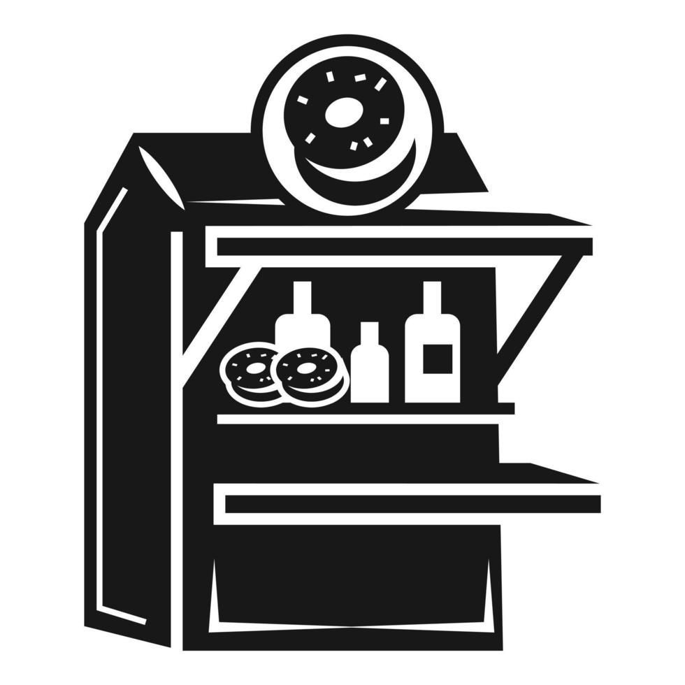 Donut kiosk icon, simple style vector