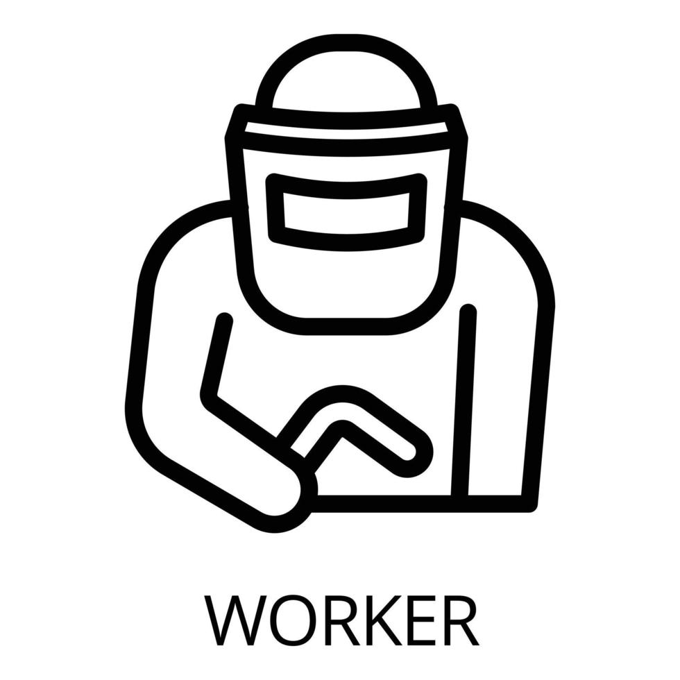 icono de trabajador de soldadura, estilo de esquema vector