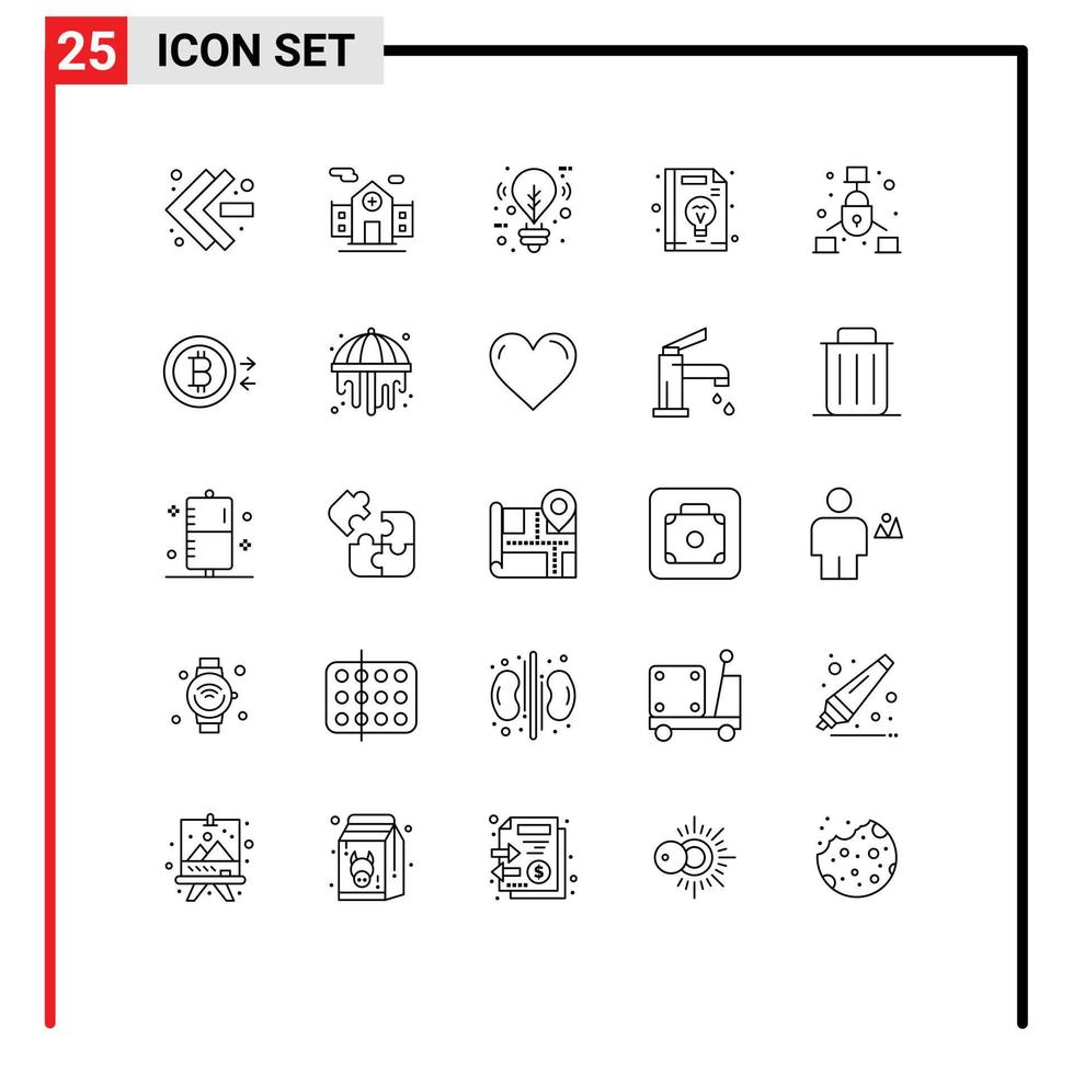 25 Creative Icons Modern Signs and Symbols of security internet light communication management Editable Vector Design Elements