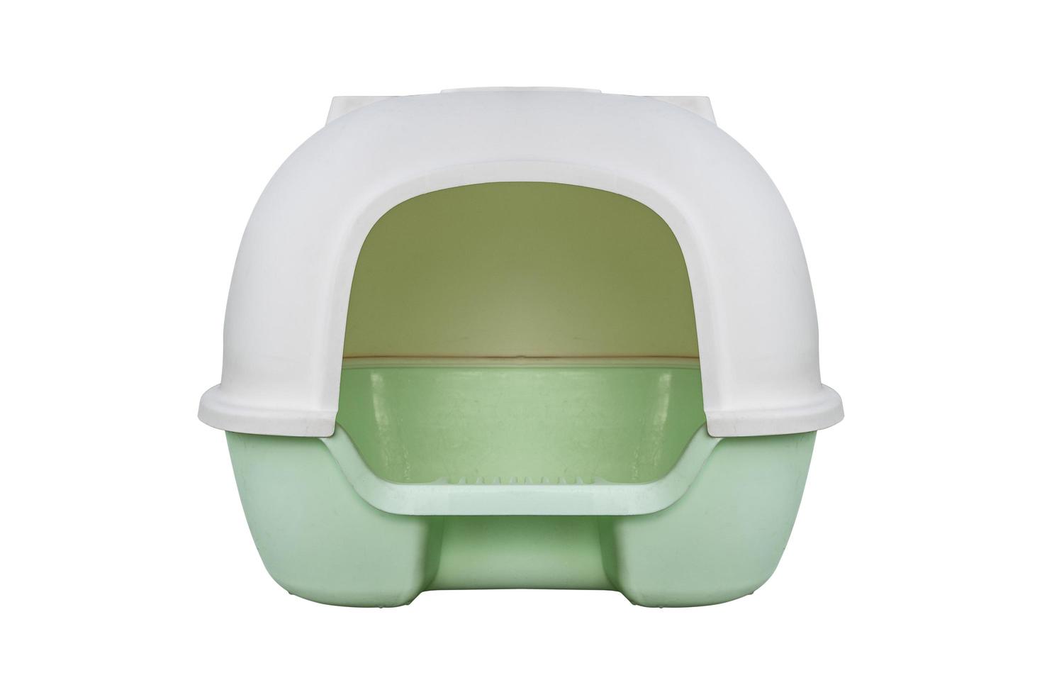 Cat litter box isolated on white background with clipping path photo