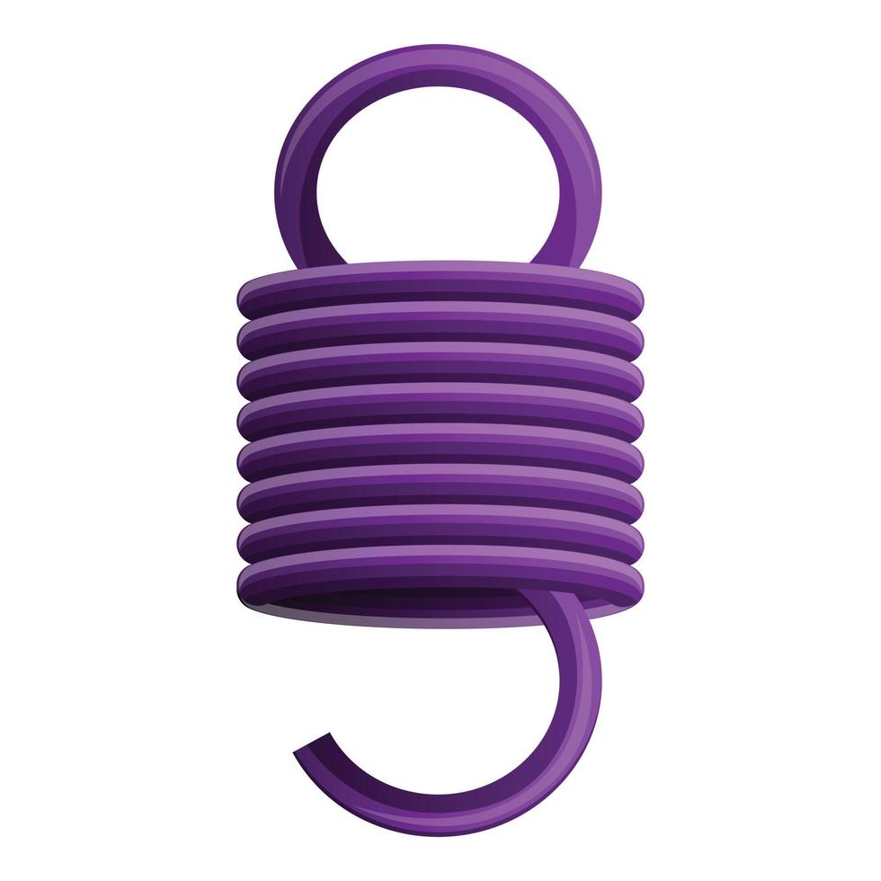 icono de resorte espiral púrpura, estilo de dibujos animados vector