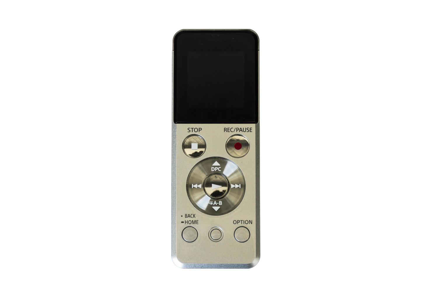 Voice recorder on white background photo