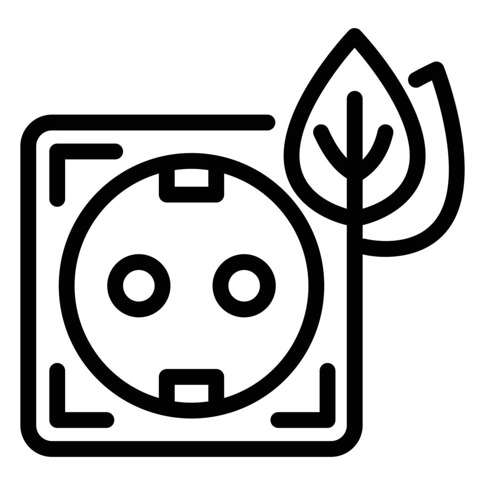 Eco energy socket icon, outline style vector