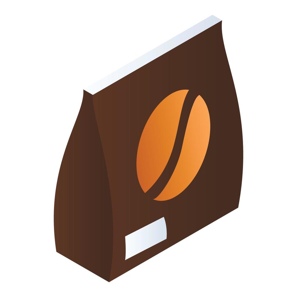 Coffee bean pack icon, isometric style vector