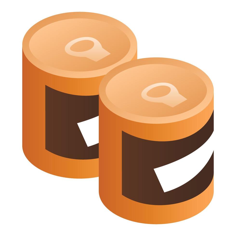 Canned bean icon, isometric style vector