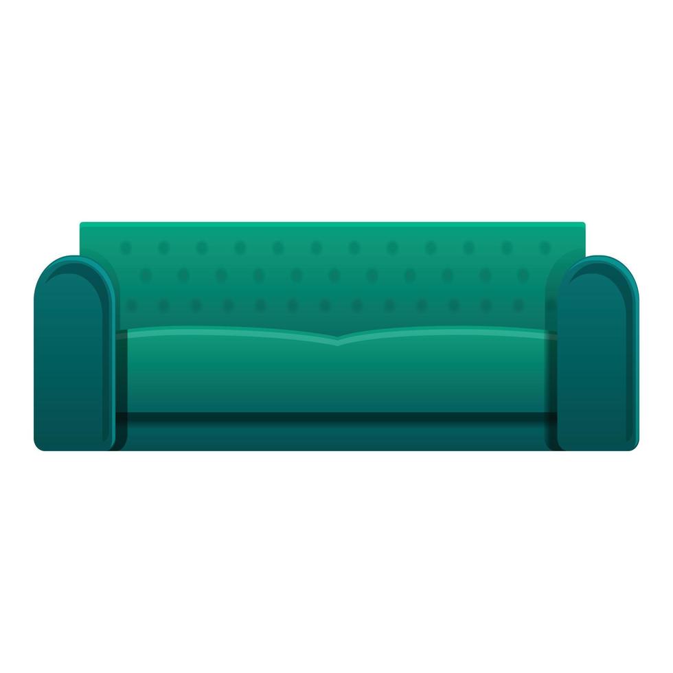 Leather sofa icon, cartoon style vector