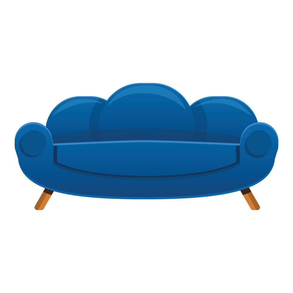 Retro sofa icon, cartoon style vector