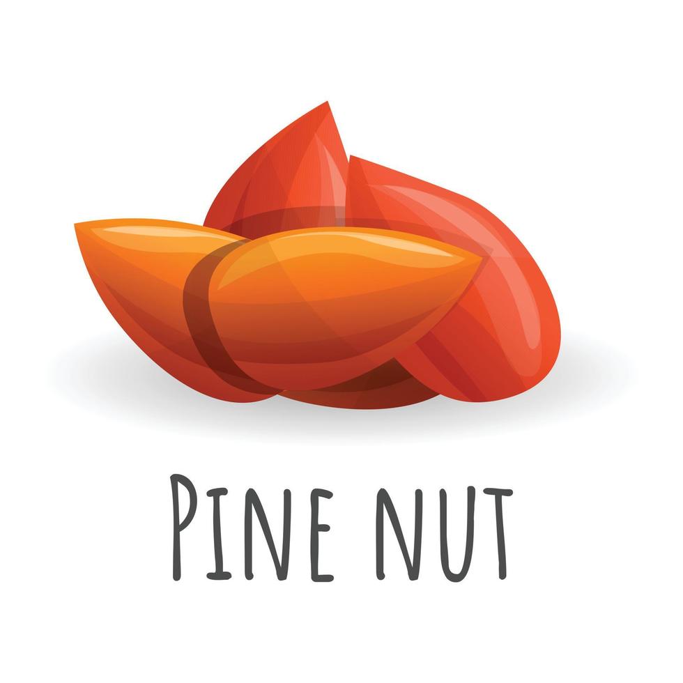 Pine nut icon, cartoon style vector
