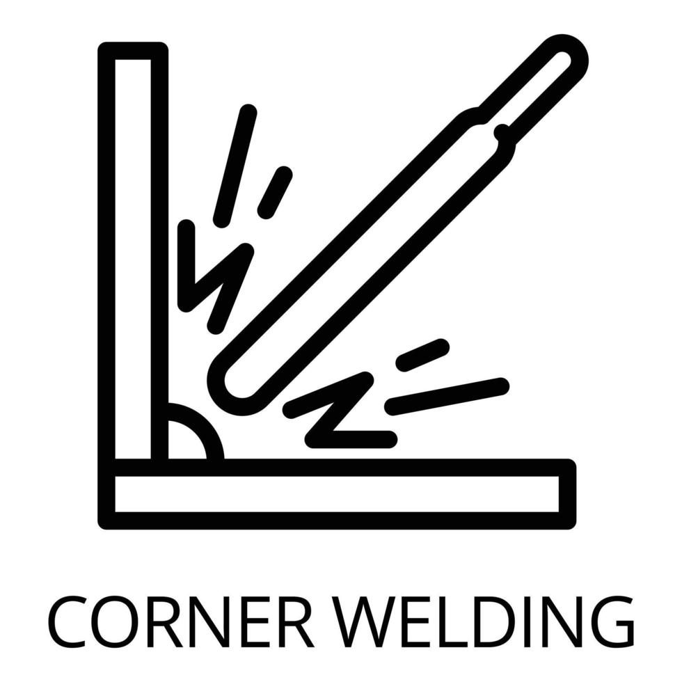 Corner welding icon, outline style vector