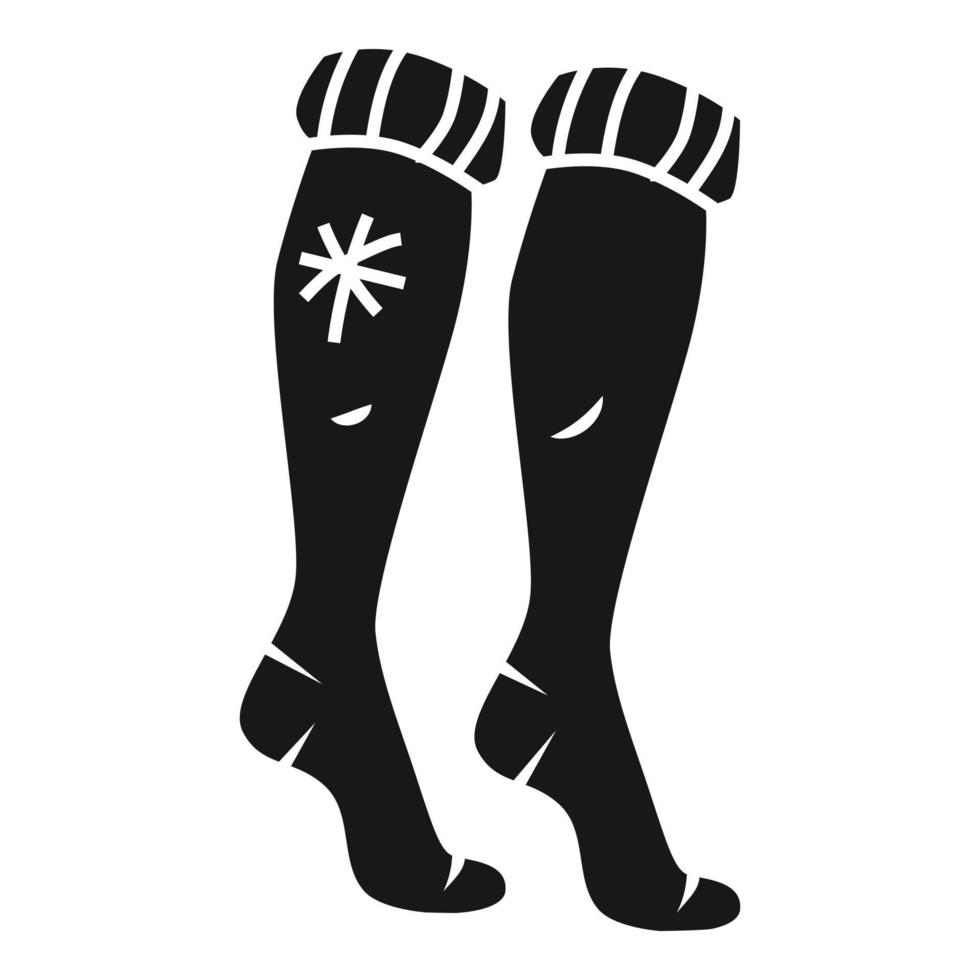 Long winter socks icon, simple style vector