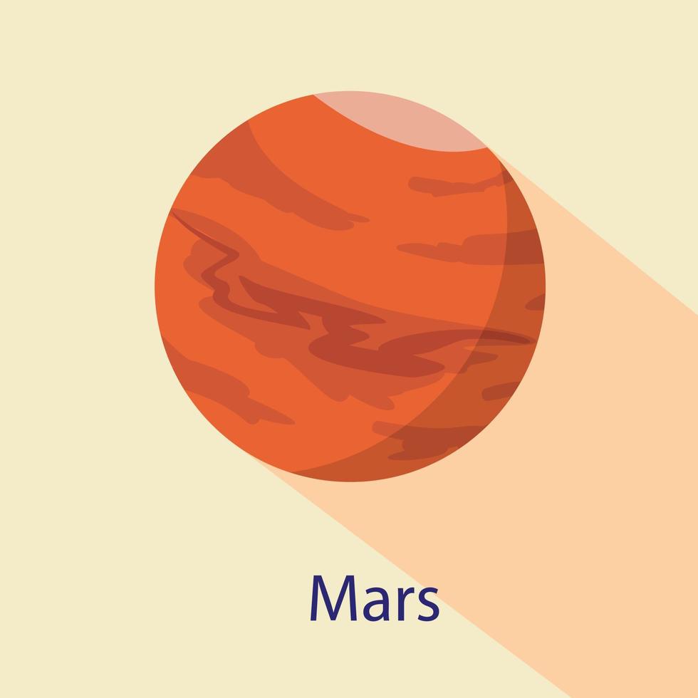 Mars planet icon, flat style vector