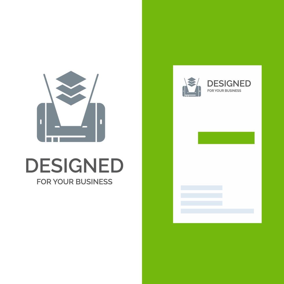 Mobile Cell Technology Grey Logo Design and Business Card Template vector