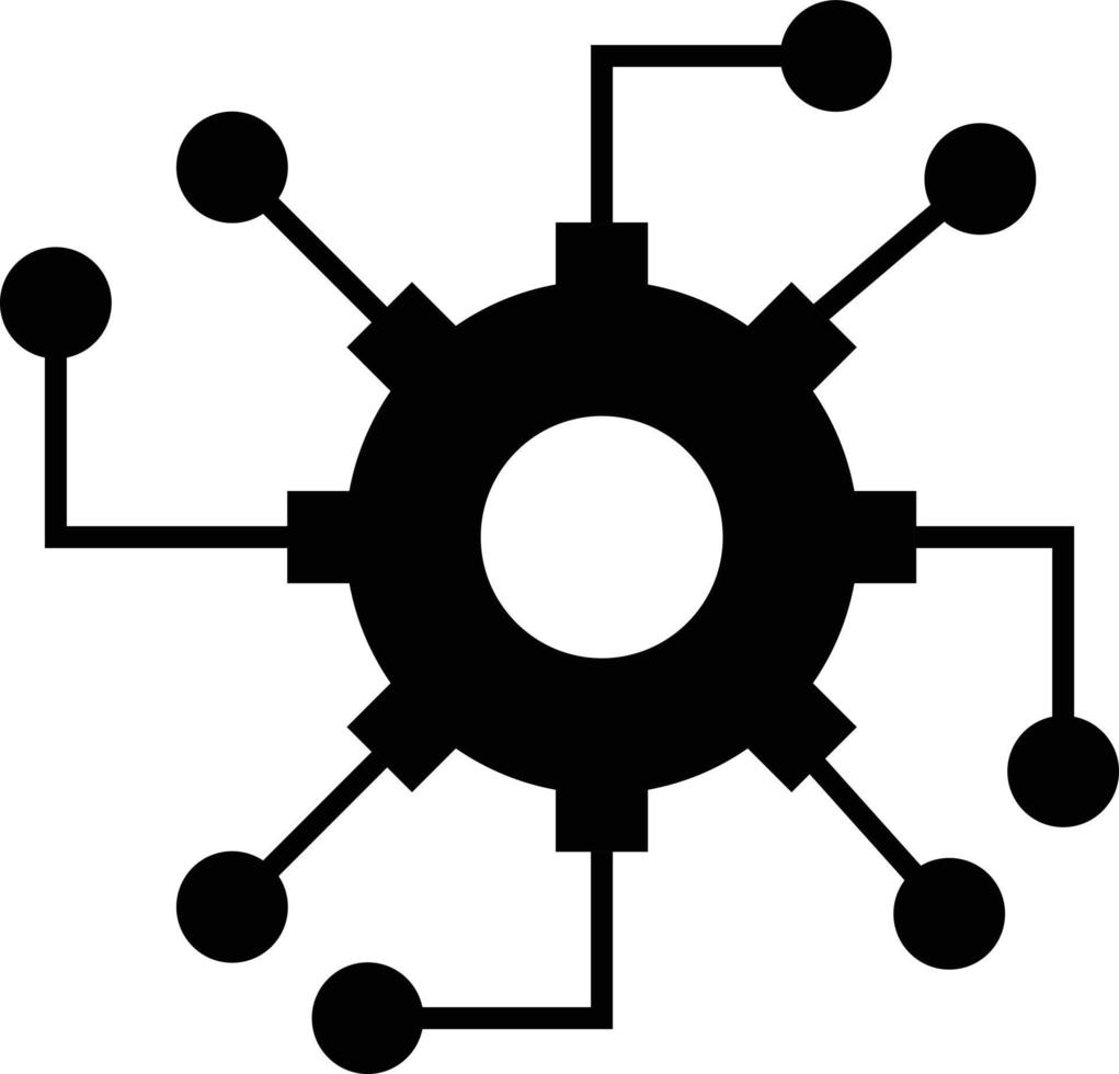 Icono de sistema automatizado sobre fondo blanco se al de