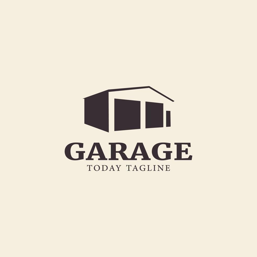 garage shilouete logo design vector icon illustration