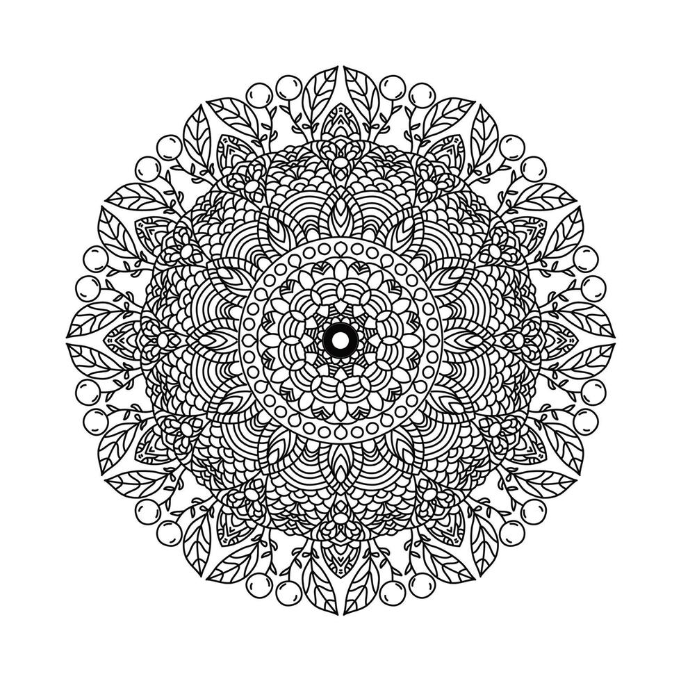 Black Mandala for Design. Mandala Circular pattern design for Henna, Mehndi, tattoo, decoration. Decorative ornament in ethnic oriental style. Coloring book page vector