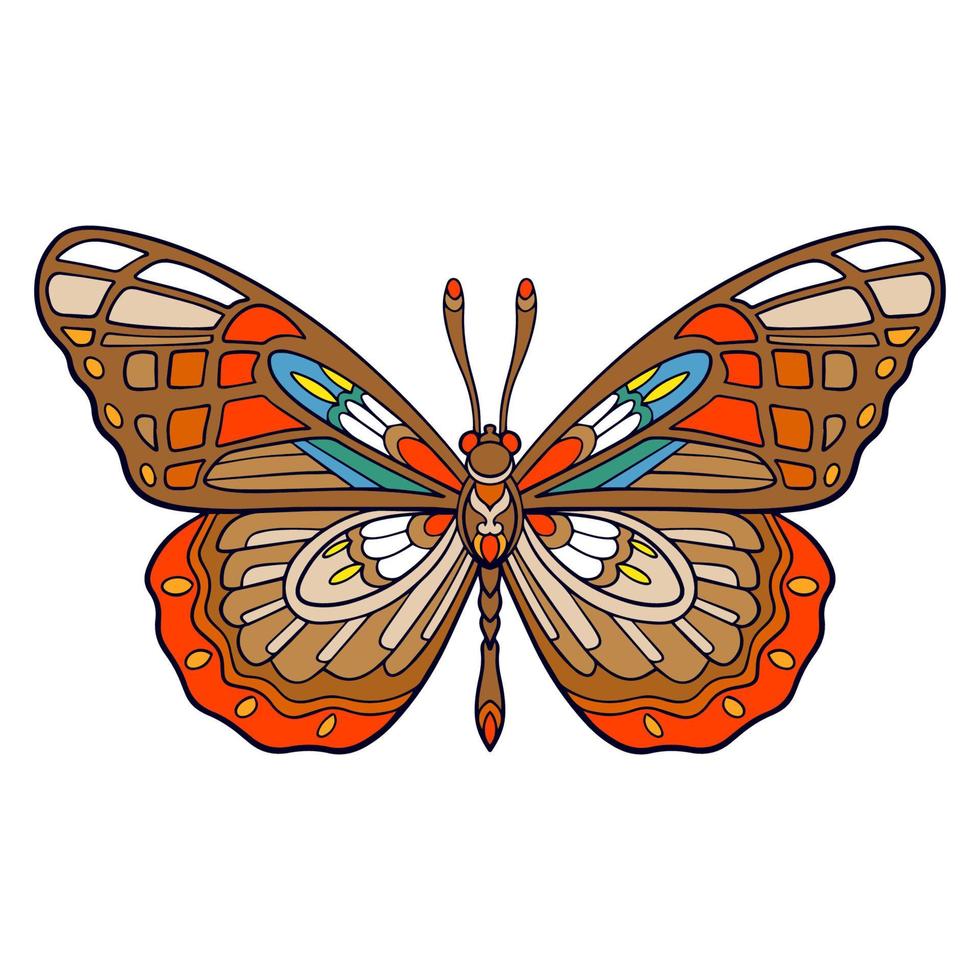 Colorful butterfly mandala arts isolated on white background vector