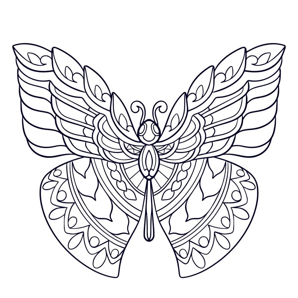 Beautiful butterfly mandala arts isolated on white background vector
