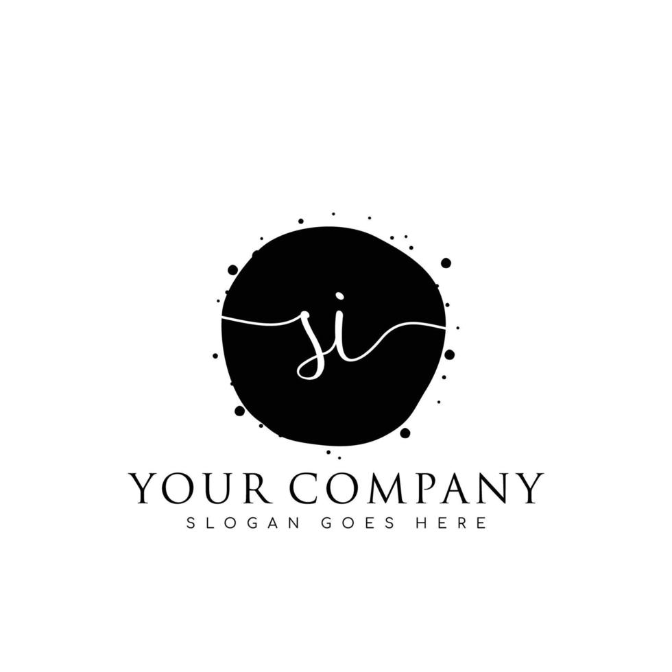 Initial SI beauty monogram and elegant logo design, handwriting logo of initial signature, wedding, fashion, floral and botanical with creative template. vector