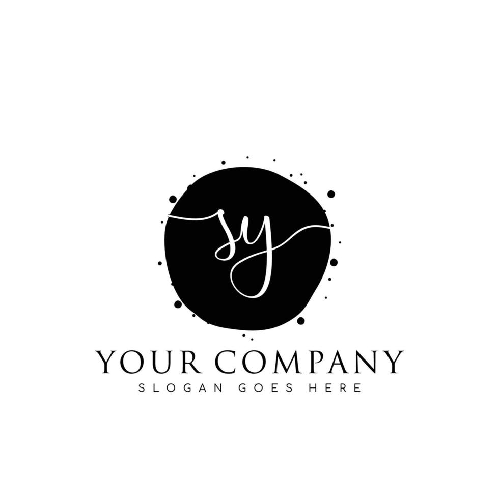 Initial SY beauty monogram and elegant logo design, handwriting logo of initial signature, wedding, fashion, floral and botanical with creative template. vector