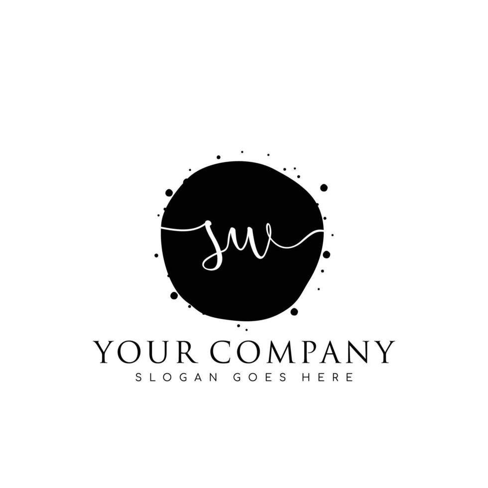 Initial SW beauty monogram and elegant logo design, handwriting logo of initial signature, wedding, fashion, floral and botanical with creative template. vector